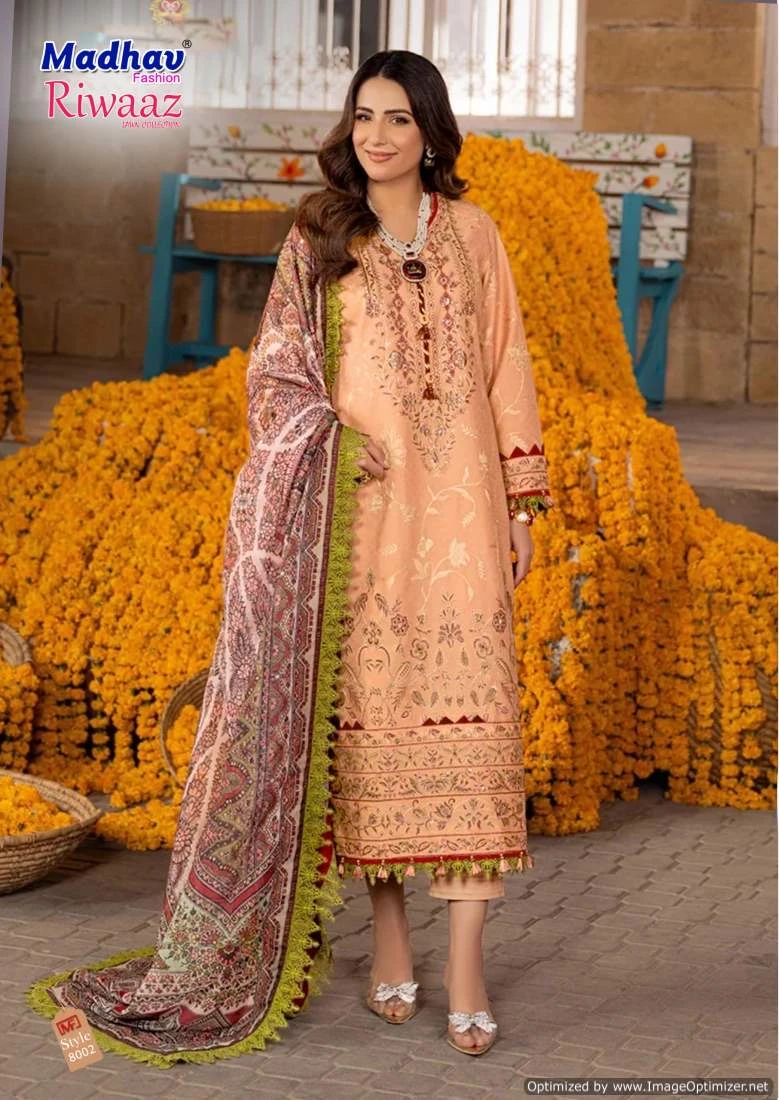 Madhav Riwaaz Vol 8 Cotton Wholesale Readymade Pakistani Salwar Suit Catalog — Wholesale Salwar Suits, MPA wholesale from Surat — view 4